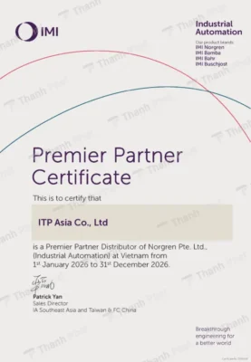 Chứng nhận đại lý Norgren chính hãng ITP ASIA
