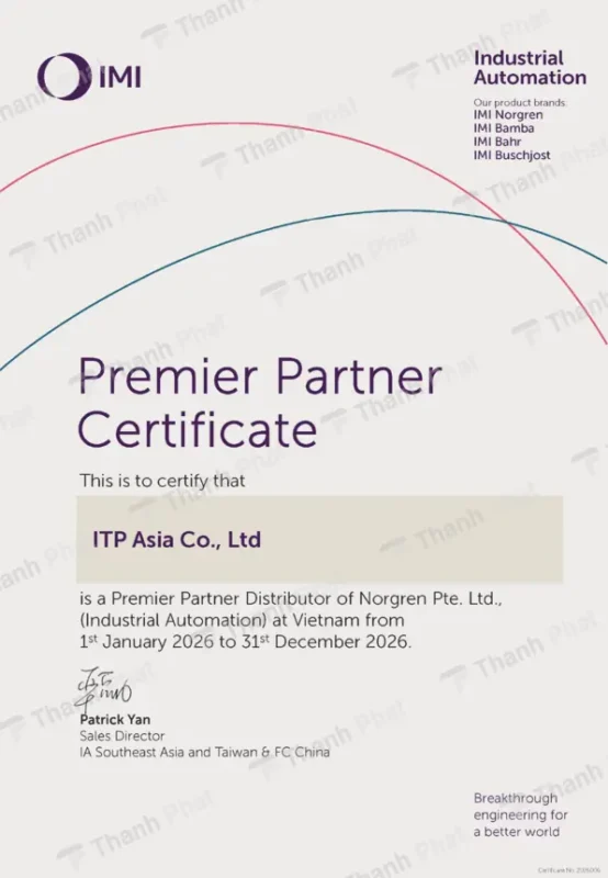 Chứng nhận đại lý Norgren chính hãng ITP ASIA